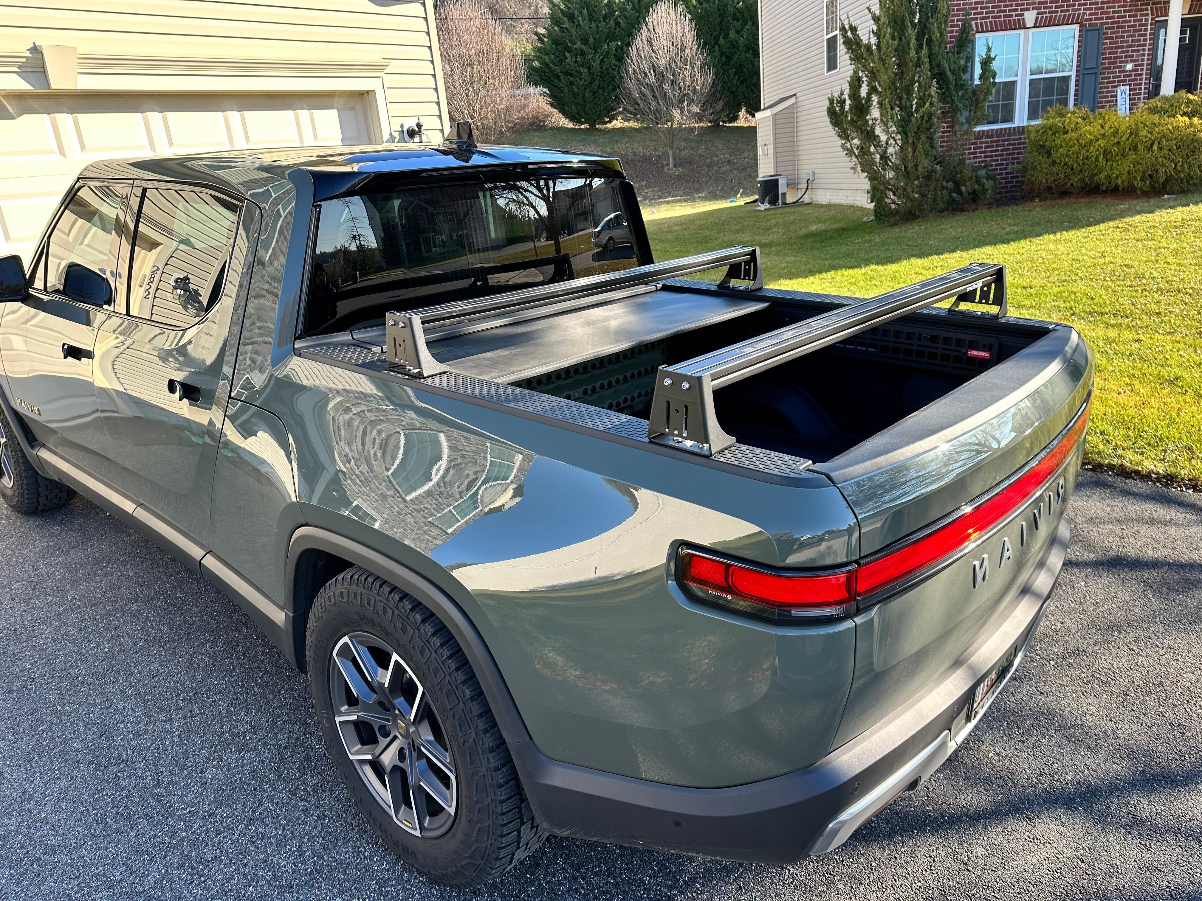 Rivian bed rack system