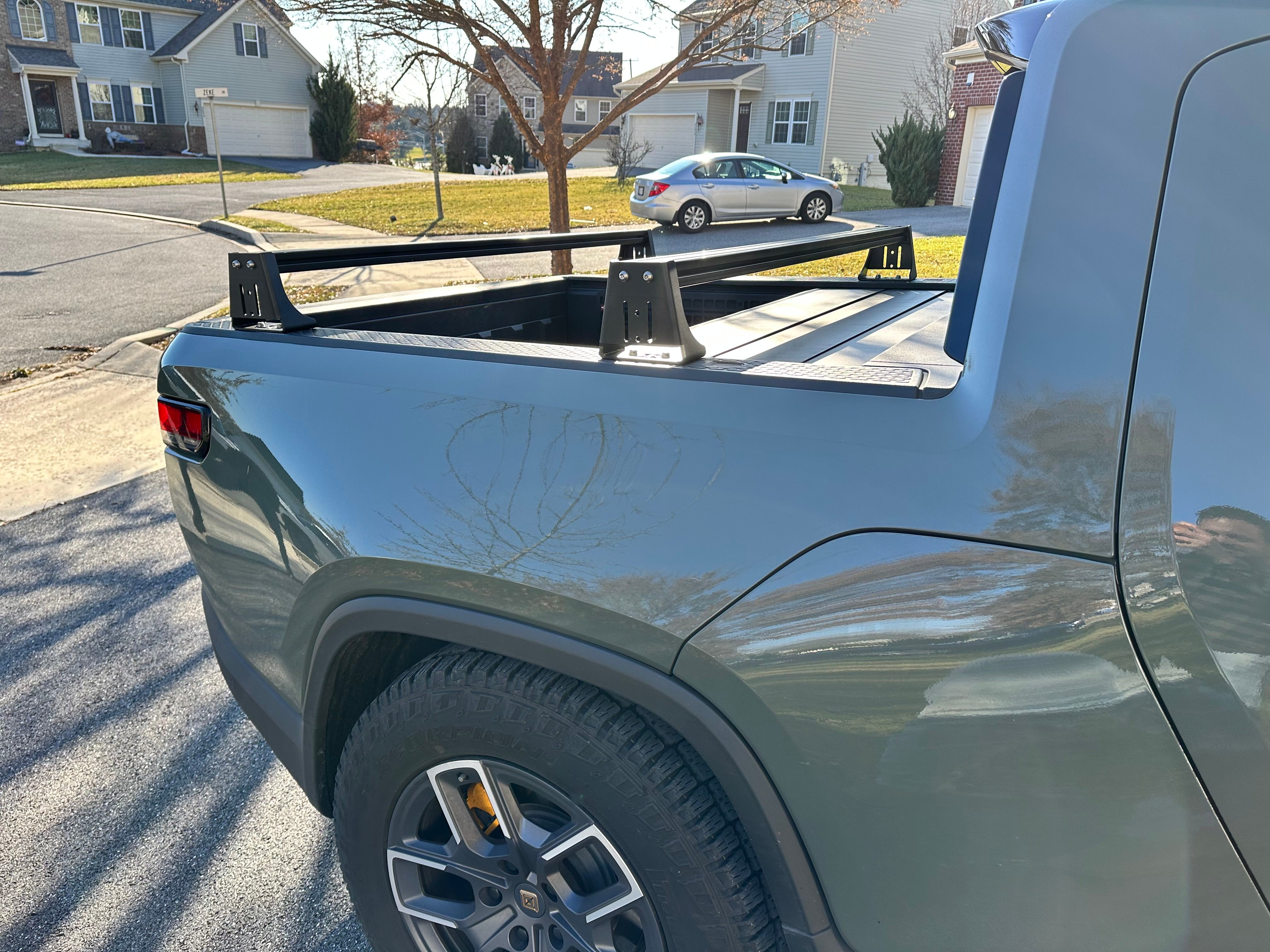 Rivian bed rack system